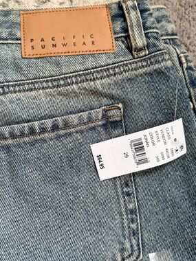 Pacific Sunwear Light Blue Denim Jeans with Tan Patch
